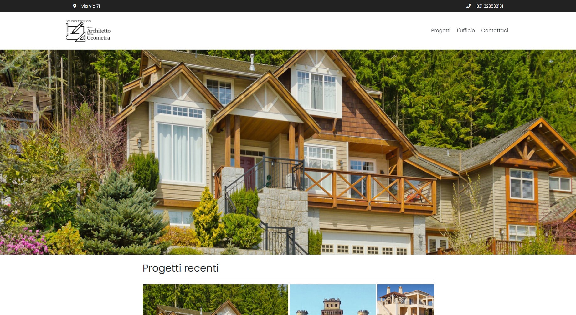 ScreenShot del sito web per un Architetto di Asti realizzato da ABCLABS visto da computer