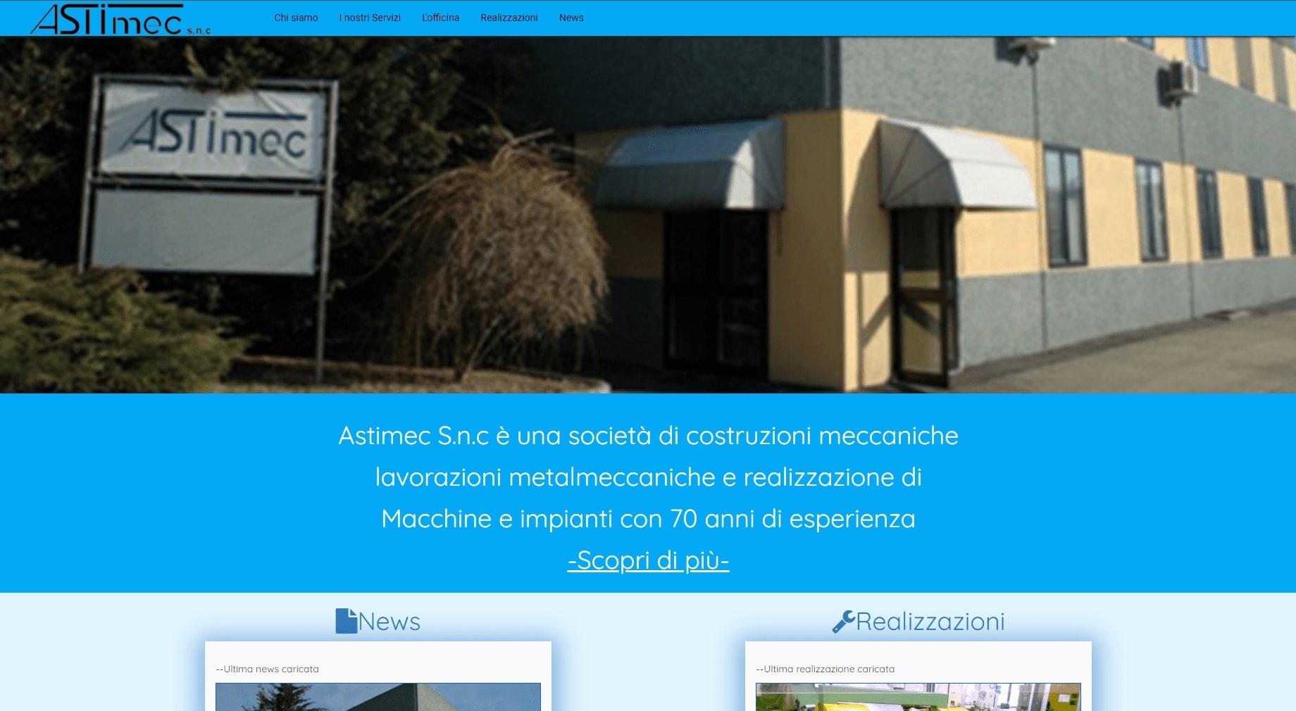 ScreenShot del sito web dell'azienda Astigiana  Astimec S.N.C realizzato da ABCLABS visto da computer
